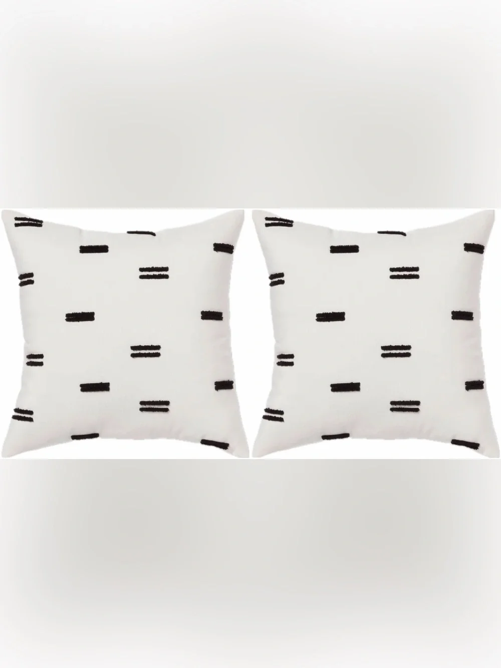 18 X 18 Decorative Black & White Pillows •Set of 2•